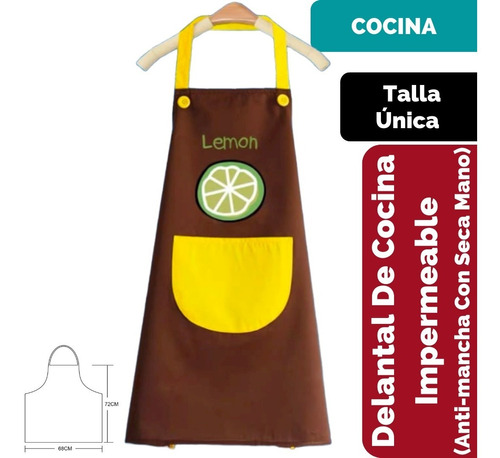 Delantal De Cocina Impermeable Anti-mancha Con Seca Manos