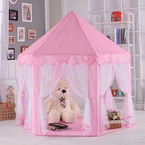 Carpa Castillo Casita Juegos Niñas Rosada Toldo Yh-81111