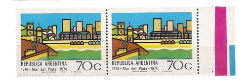 Argentina 965 Gj 1622 Mar Del Plata Año 1974 Pareja Mint