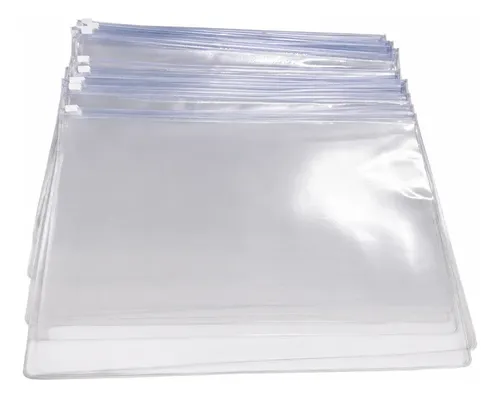 Kit 100 Unidades Pasta Zip Zap - Pvc Transparente - 26x36 Cm