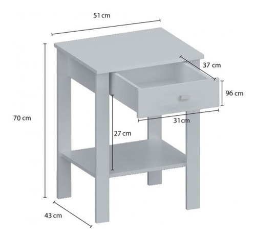 Imagen 5 de 5 de Mesa De Luz Young 1 Cajón Lineal Original