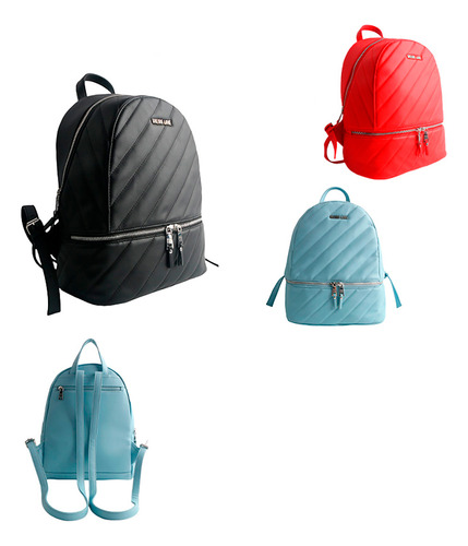 Mochila Urbana De Mujer Las Oreiro 28213 Color Negro Diseño De La Tela Liso
