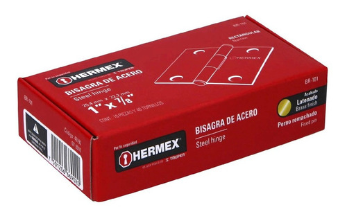 Bisagra Hermex-truper Acero Latonado 1 X 7/8  Caja 10 Uni.