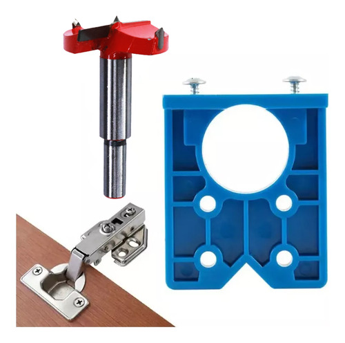 Kit Gabarito Para Dobradiça Caneco E Guia Fresa Broca 35mm