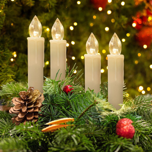 - 30 Velas Cónicas Led Sin Llama, Funciona Con Pilas, Velas