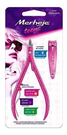 Alicate Para Cuticulas + Cortador De Unhas Rosa Merheje