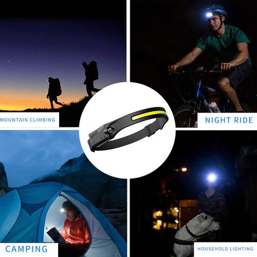 Cob Frontal Recargable Led Linterna Sensor Linterna Faro