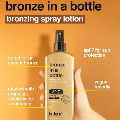 Loción Bronceadora En Aerosol B.tan Bronze Con Spf 7 250 Ml
