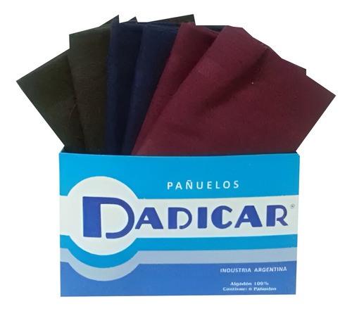 Pañuelos Hombre 100% Algodon Lisos Surtidos Dadicar Pack X6