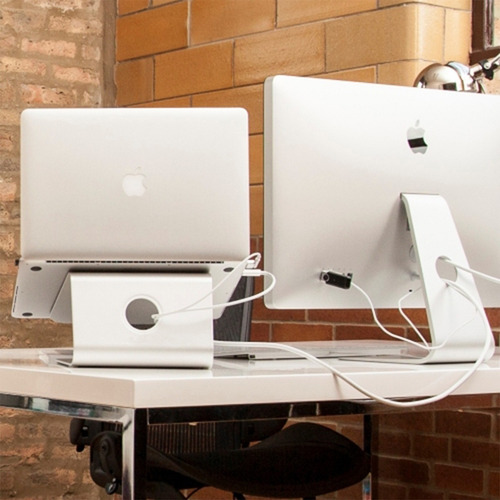 Suporte Para Notebook Com Rotação 360° Cor Prata Slikdesk
