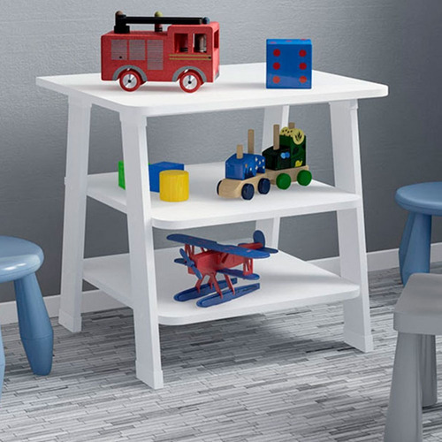 Mesa Multiuso Infantil Skye 2 Prateleiras Branco