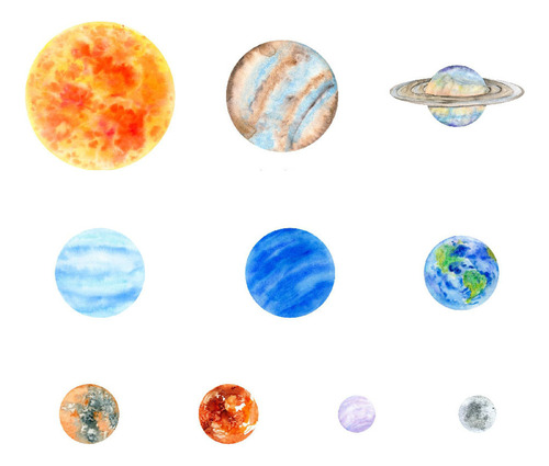 Pegatinas De Pvc In The Dark Round Planets Star Para Pared D