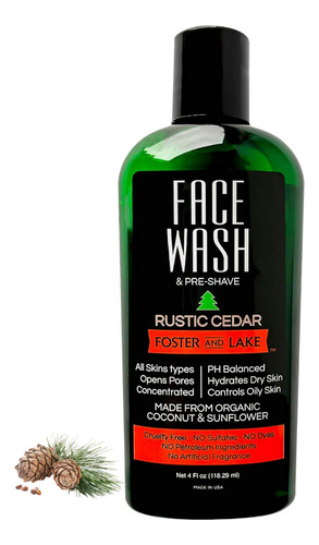 Foster And Lake Face Wash Para Hombres Con Ingredientes Org.