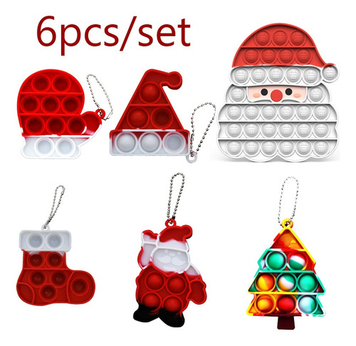 6 Juguetes De Navidad Para Aliviar El Estrés, Para Ni Color 6pcs