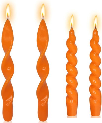 4 Velas Cónicas De Acción De Gracias De Color Naranja Twi