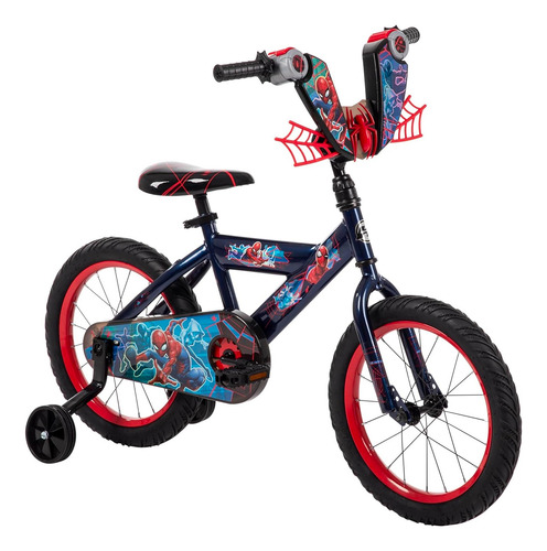Rin 16 Combo Bicicleta Y Scooter Spiderman Huffy En Caja Negro