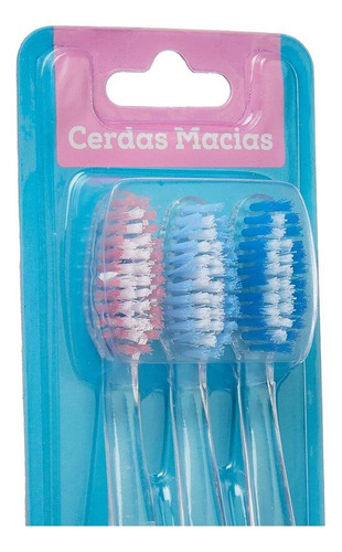 Pack C/ 3 Un Escova De Dente Cerdas Macias Klin Coloridas