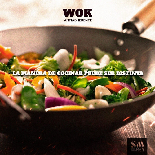 Imagen 4 de 9 de Wok Chapa Antiadherente 35cm Walplo Silmar