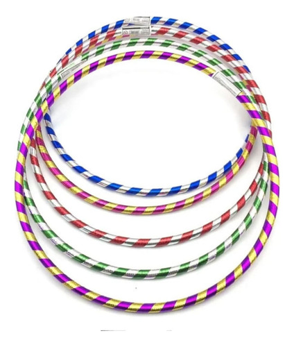 Ula Ula O Hula Hoop Encintado Mediano Paquete Con 10 Aros Multicolor