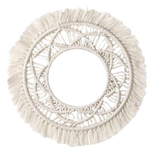 Espejo De Pared Con Tapiz Tejido De Macramé Para