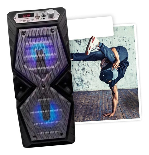 Parlante Dance Portátil Con Luz Led/radio Fm Bluetooth Kanji