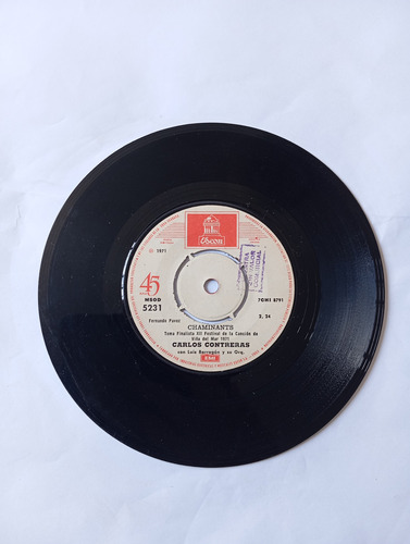 Vinilo Single De Carlos Contreras - Chaminants ( T70 (Usado)