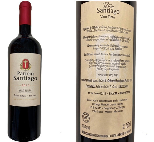 Vino Tinto Patron Santiago Cabernet 2013