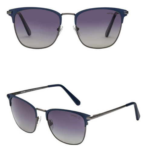 Anteojos De Sol Wrangler Mod. 7413 Color 002 Lente Azul Varilla Gris Oscuro/azul Armazón Azul/gris Oscuro Diseño Cuadrado