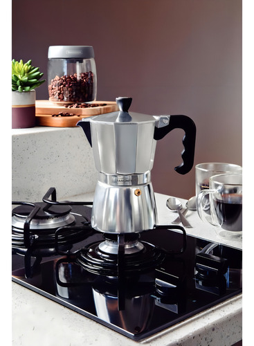 Cafetera espresso italiana Tramontina Coffee & Tea de 320 ml, color acero inoxidable