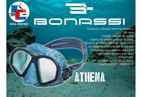 Careta/visor Athena Camuflada Pesca Submarina