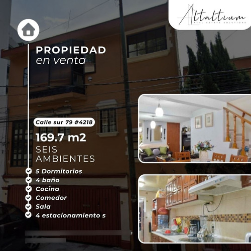 Hermosa Casa En Calle Sur 79 #4218  (cuauhtemoc) Excelente Ubicacion. Increible Oportunidad De Inversion --ph21