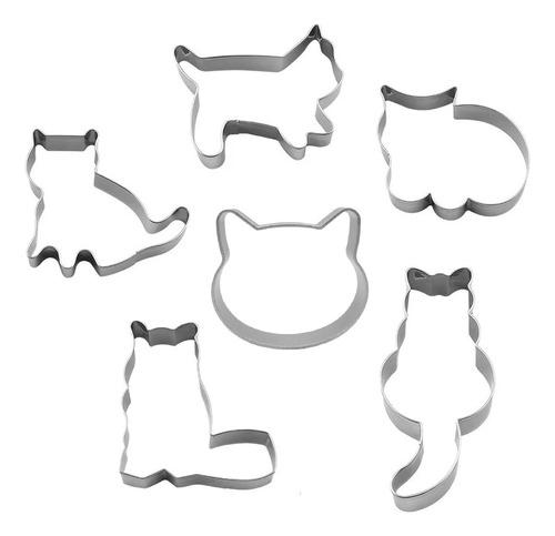 Set Moldes De Galleta Diseño Gato Gatito Cortador Repostería