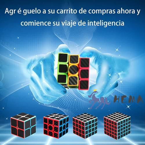 Cubo Rubik 2x2 3x3 4x4 5x5 Cobra Profesional Fibra Carbono