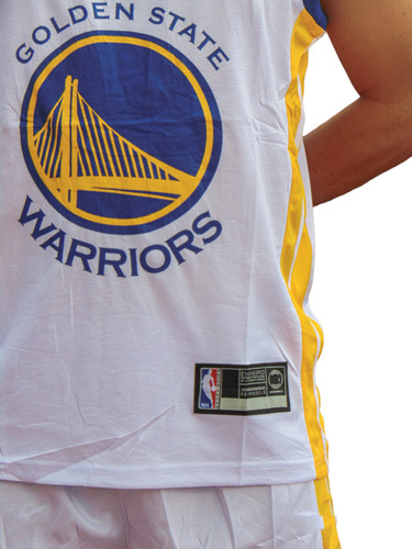 Conjunto-uniforme Basquetbol - Nba Adulto Warriors Blanco