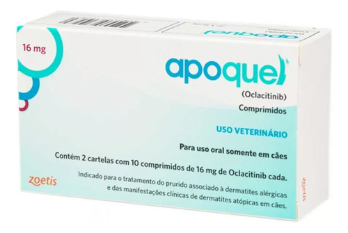 Apoquel Anti Coceira Cães 16 Mg Zoetis Original 