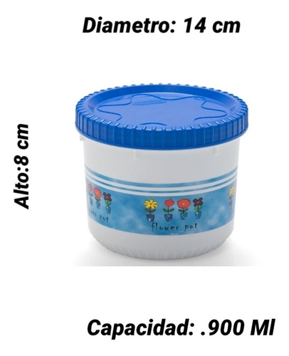 Duo Toper Decorado Alto/medio Tapa Resistente (2.6 L-900ml)a