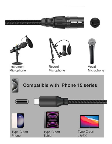 Yid Xlr A Usb C Usb C A Xlr Para Teléfono A Micrófono Xlr A