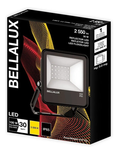 Imagen 2 de 9 de Proyector Reflector Led Bellalux 30w Luz Fría - E. A.