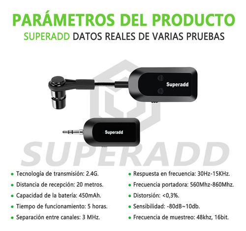 Micrófono Inalámbrico Superadd Su-723 Para Arpa