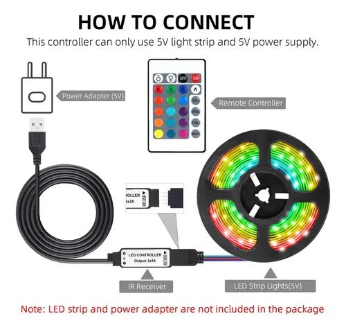 Rgbzone 5v Usb Rgb Led Controller, Ir Wireless Remote Contro