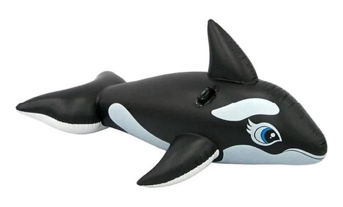 Inflable Montable Ballena Negra Flotador Niños 193x119cm