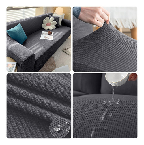 Imagen 2 de 5 de Set Fundas / Forro Para Sofá 3, 2, 1 / Tela Spandex