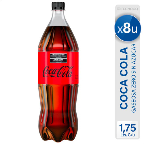 Coca Cola Zero Sin Azucar Bebida Gaseosa Dietetica - Pack