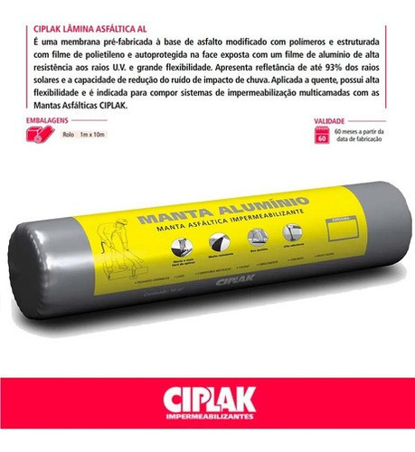 Manta Asfaltica Ciplak Manta Aluminio Rl 1x10m