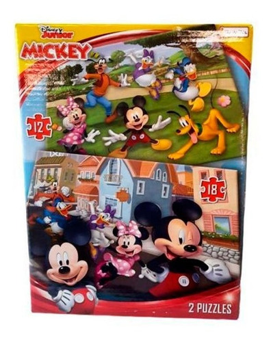 2 Rompecabezas Puzzle Mickey Disney Junior 12 Y 18 Piezas