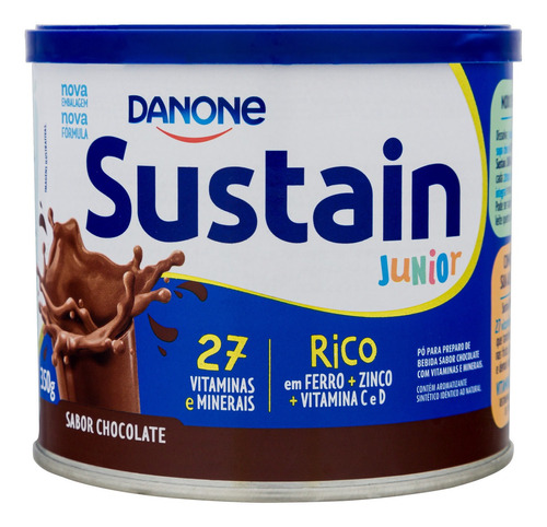 Fórmula infantil em pó Danone Sustain Junior sabor chocolate en lata de 1 de 350g