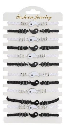 Set 12 Pulsera De Pareja Yin Yang Brazalete Promesa Amor 