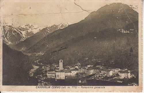 Italia 1930 Postal Campiglia Cervo Panorama Generale Cursada