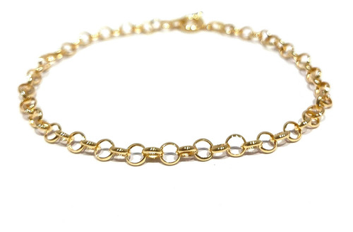 Pulseira Portuguesa Em Ouro 18k Elo Português Com Fecho Boia