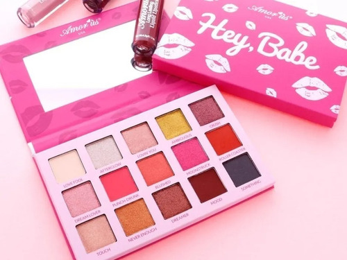 Imagen 4 de 5 de Sombras Hey Babe Amorus Paleta Con 15 Tonos Vegano